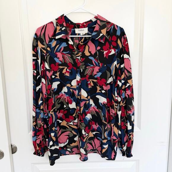 Ba&sh Celline Button Down Multicolor Printed Abstract Floral Blouse Large - Picture 2 of 6